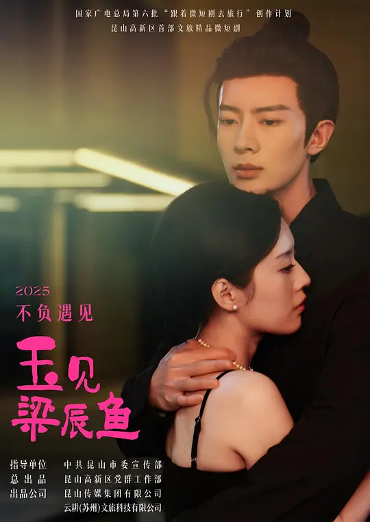 alt="电视剧《玉见梁辰鱼》(2025)宣传海报,呈现主角向星雨与余俪在现代昆山相遇的场景,展现传统文化与现代科技交融的轻快氛围。"