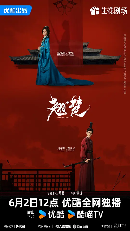alt="电视剧《翘楚》(2026)宣传海报，呈现陈都灵饰演的核心人物凝神远望，展现其以天下为鼎、分一杯羹的权谋与野心氛围。"