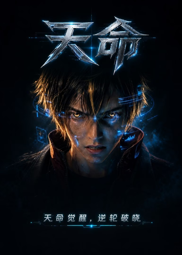 [电影]《天命》(2026)每12年一次的终焉盛典，底层人只是权贵的猎物。外卖员林野在虐杀中重启轮回，带着父亲遗留的神秘AI“大圣”和一辆破电动车杀回猎场。别人带S级机甲入局，他骑外卖车就够了——因为“天命02”是全环域最强神装。这一次，猎物变猎手，他要亲手撕碎升神骗局！