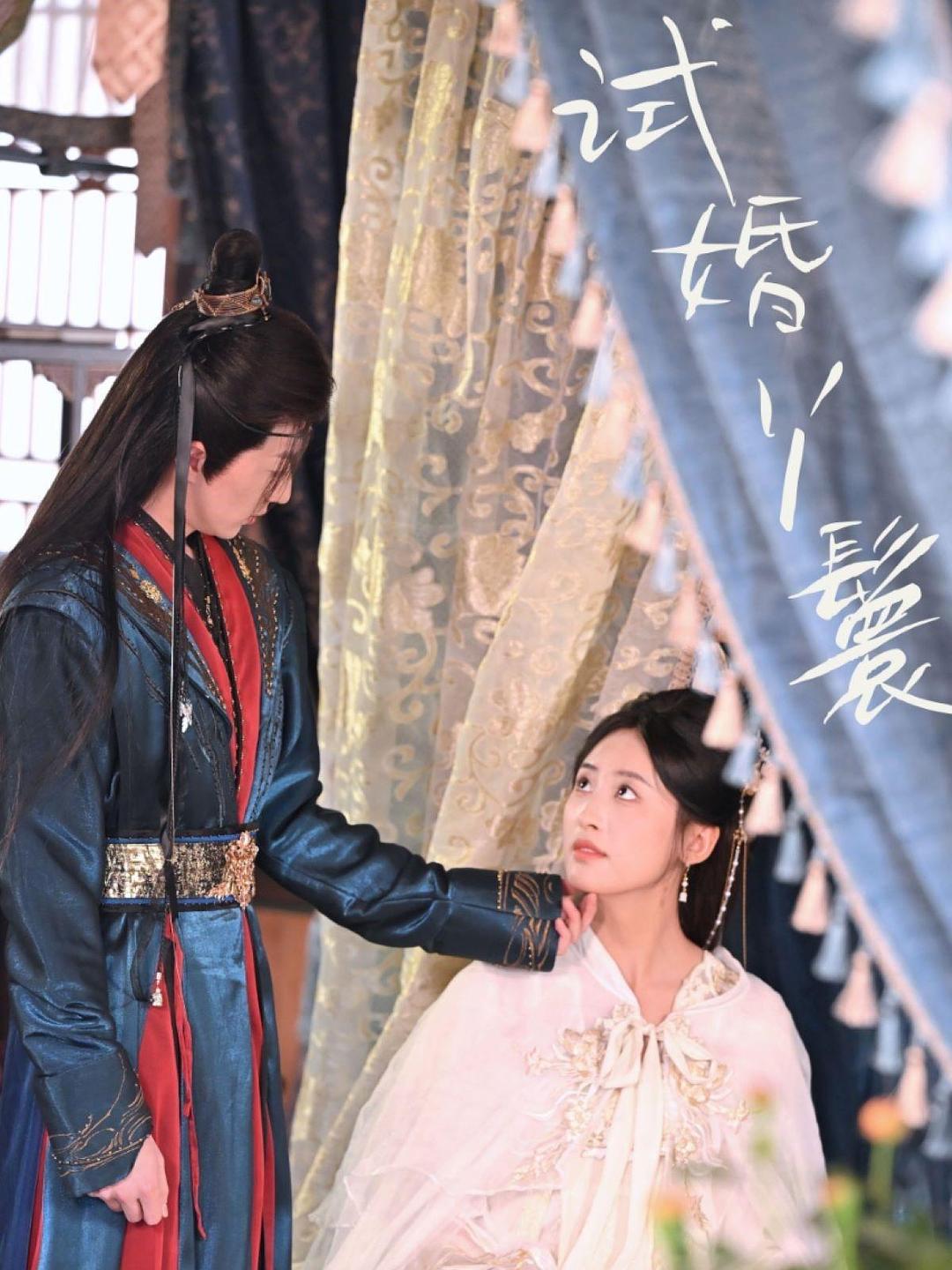 电视剧《试婚丫鬟》(2025)海报,相府丫鬟江书与武安侯世子幕亓一、沈无妄三人对峙,展现古装爱情短剧中的命运纠葛与反抗。